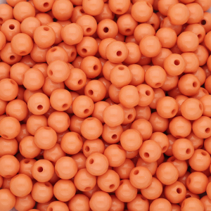 Abalorios acr&iacute;licos 6 mm brillante Naranja coral